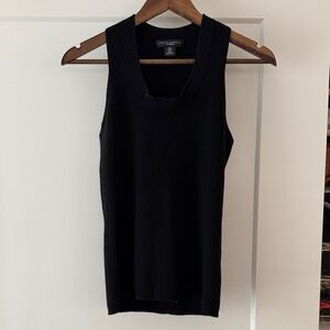 Black Sleeveless Cashmere Knit Top